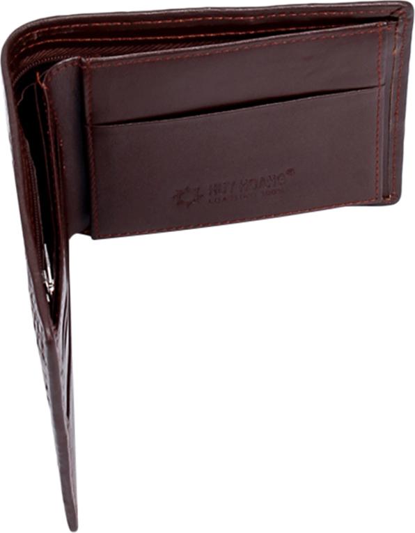 Ví Nam Da Cá Sấu Nguyên Con Huy Hoàng HT2205 (12.5 x 10 cm) - Nâu Đỏ