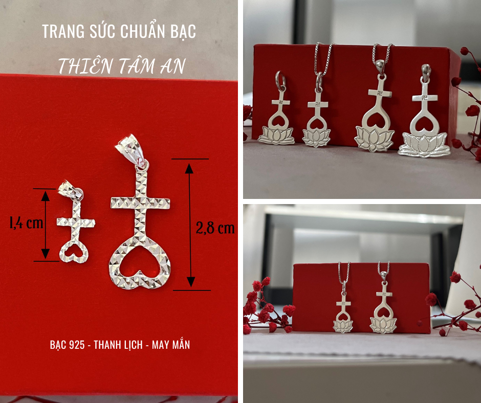 Mặt dây chuyền dấu Thiên Tâm, chuẩn bạc S925, mang lại may mắn bình an, size 1.4 cm loại nhỏ xinh thanh lịch cho vòng cổ