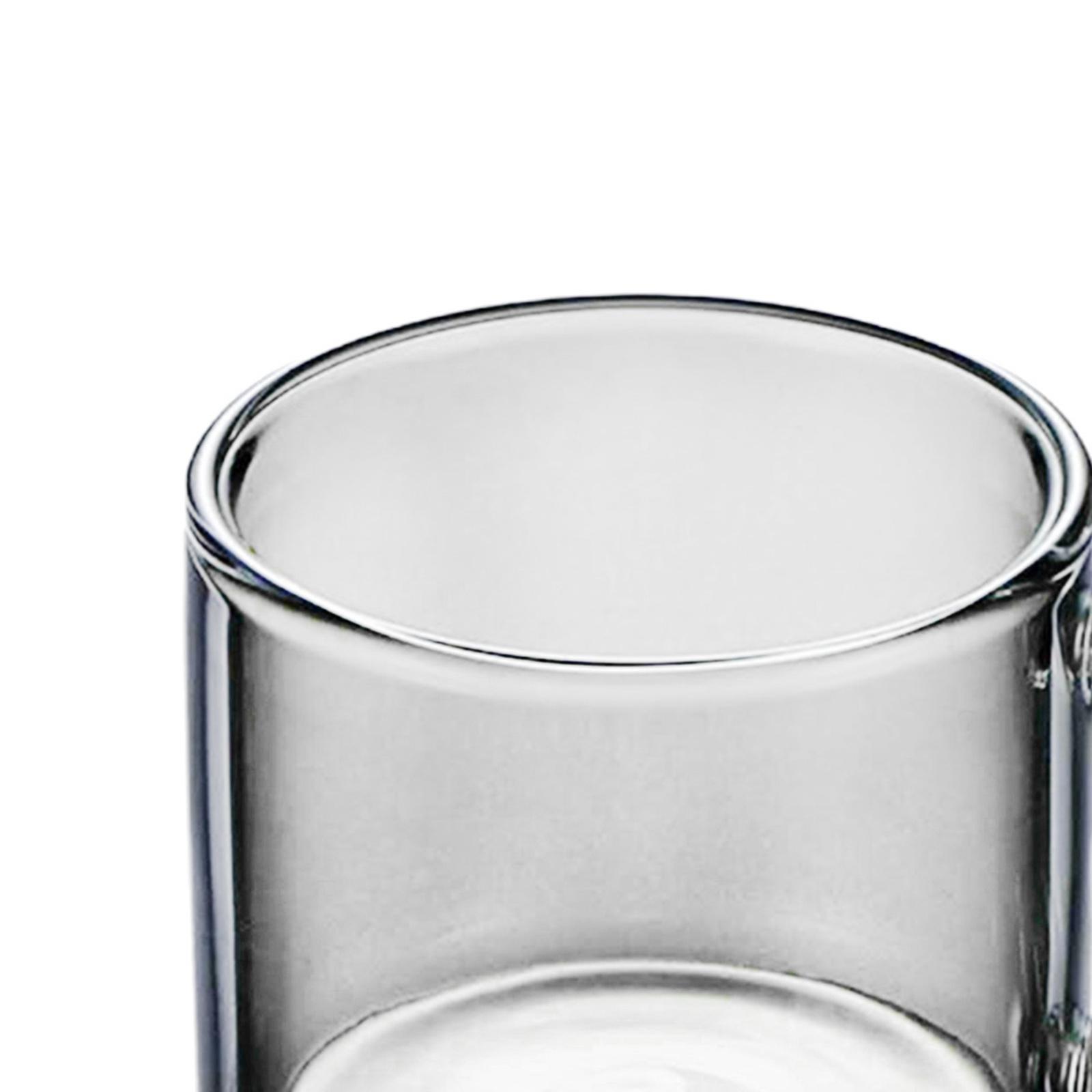 2 Pieces 250 ml Glass Cup Champagne Drinking Cups Double-Layer for Cafe