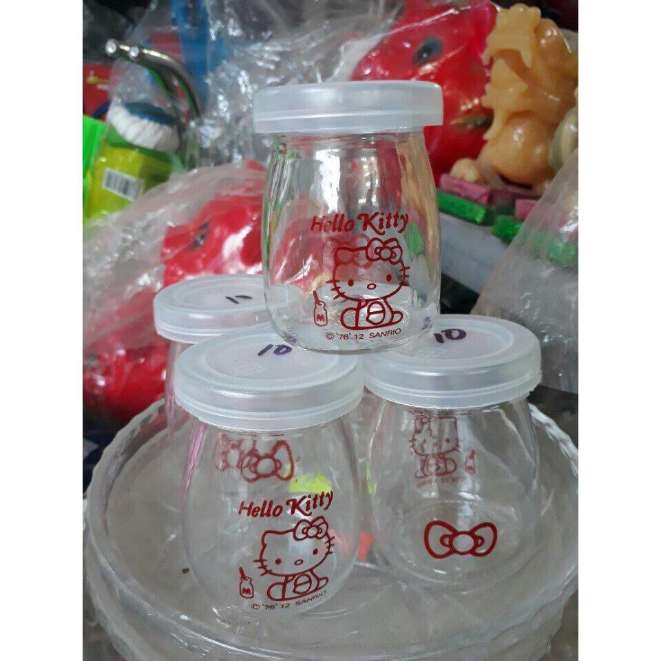 Hũ sữa chuaHũ thủy tinh pudding kèm nắp 110ml có hình