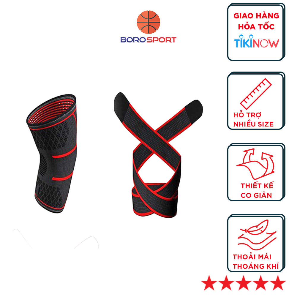 Băng quấn bó gối  bảo vệ đầu gối , khớp gối 2 trong 1 , Giúp tránh chấn thương , tăng khả năng vận động linh hoạt CLEACCO  - Hàng chính hãng BORO SPORT