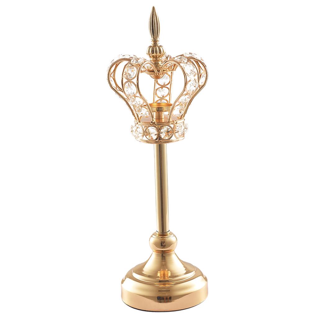 2xGold  Candlestick Ornament Tea Light Holder Photo Prop Desktop Decor