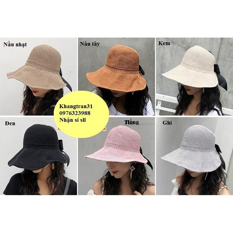 Mũ cói nửa đầu chống nắng