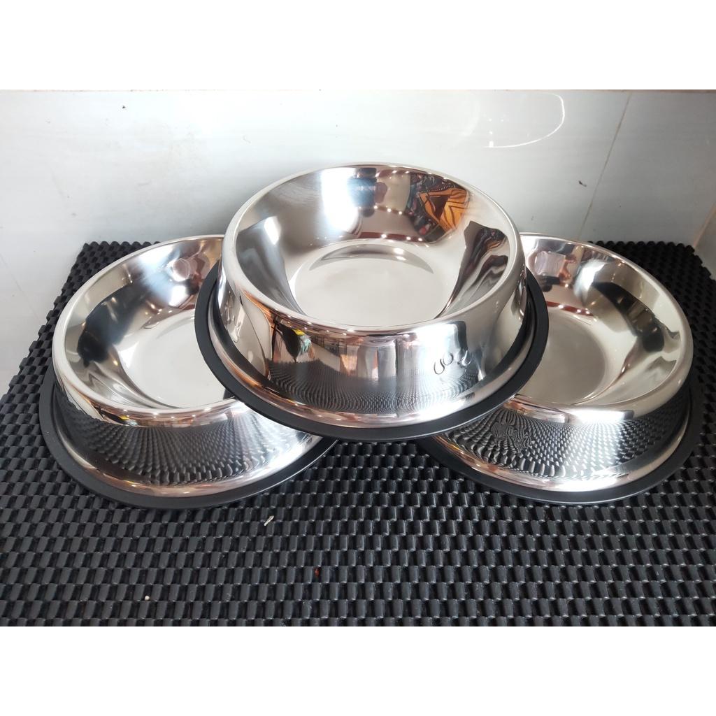 Bát ăn inox dành cho chó mèo 18cm, 26cm