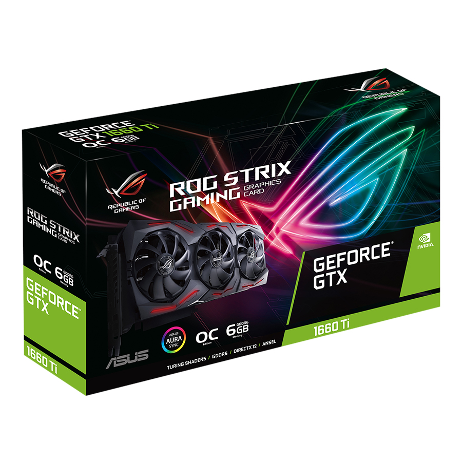 Card Màn Hình VGA ASUS ROG-STRIX-GTX1660TI-O6G-GAMING GDDR6 6GB 192-bit - Hàng Chính Hãng