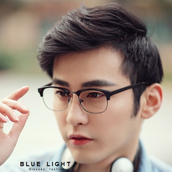 Kính Giả Cận, Gọng Kính Cận Nam Nữ Tròn Đen Clubmaster Không Độ Hàn Quốc - BLUE LIGHT SHOP