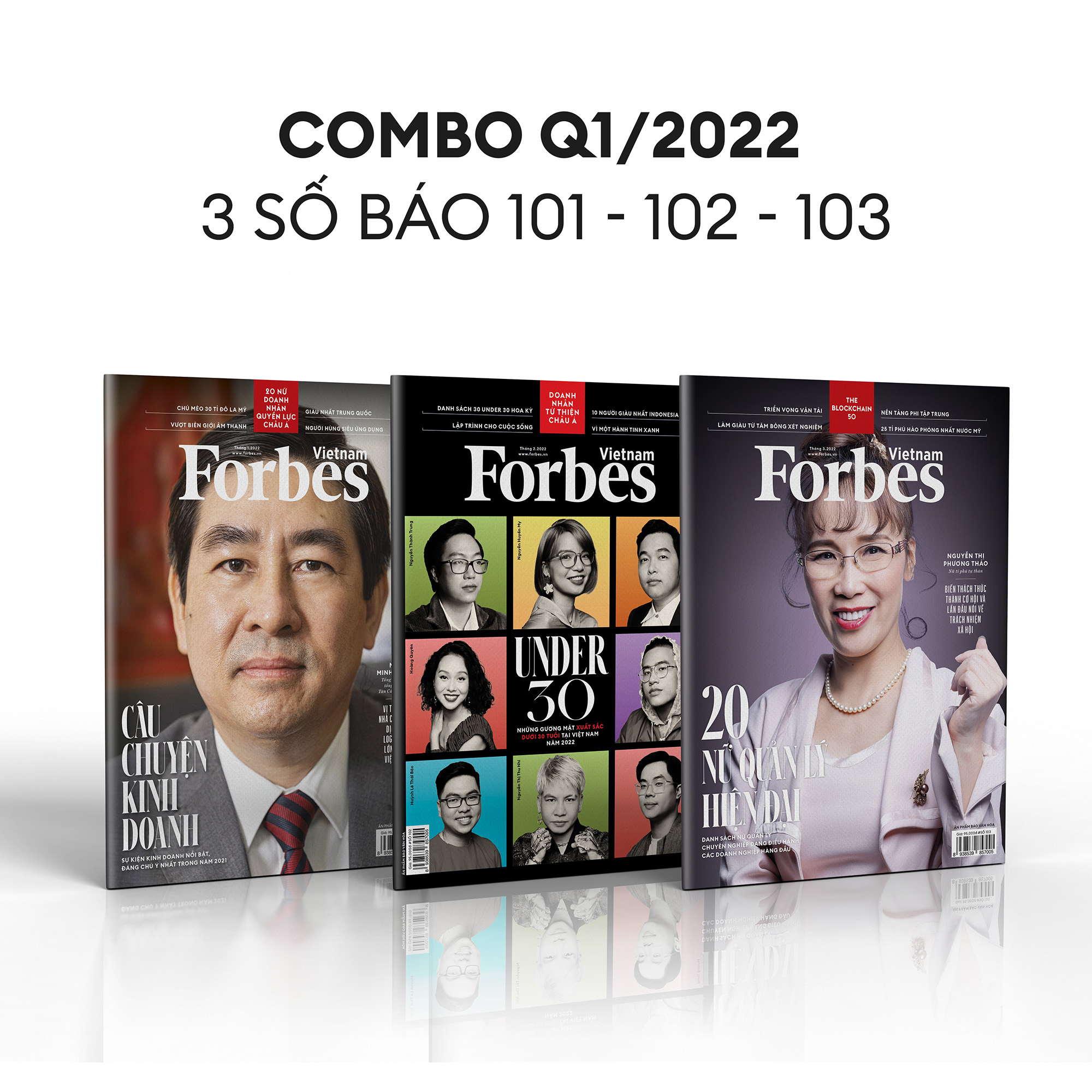 Combo 3 cuốn Forbes Vietnam số 101, 102, 103 (Quý I Năm 2022 - Tháng 1-3/2022)