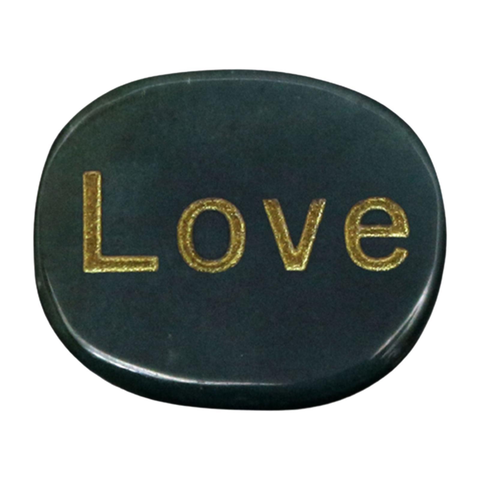 Small Engraved Stones, Polished Flat Oval Shape Tumble Stones Pocket Stones for Dorm Desk Night Unique Gifts