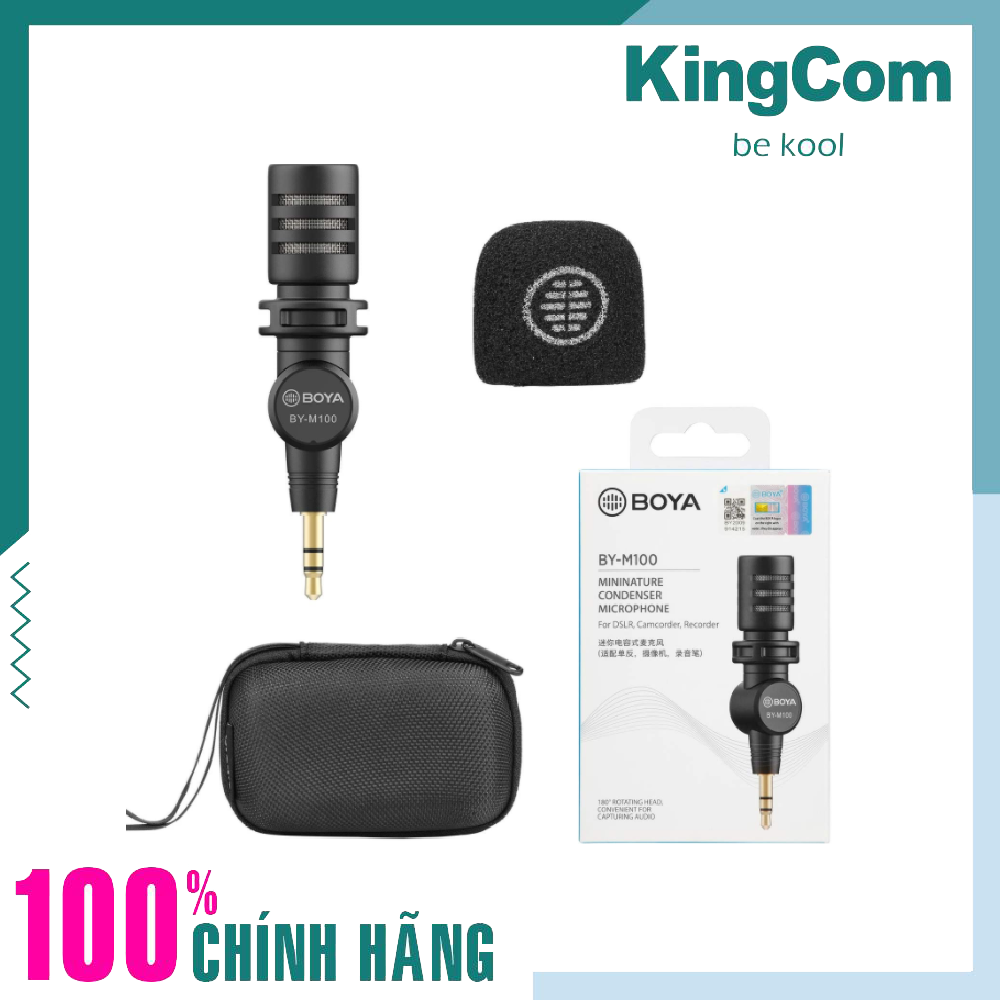 BOYA M100, Micro Thu Âm Mini Dành Cho Máy Ảnh DSLR, Camcorder, Recorder - Hàng Chính Hãng