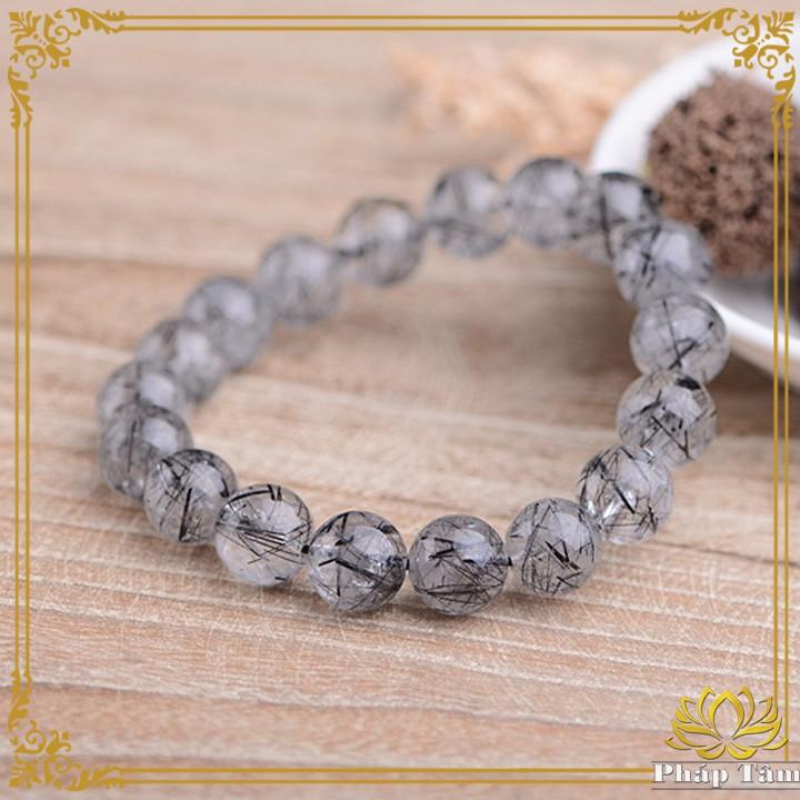 Vòng Tay Đá Th.ạch Anh Tóc Đen Cao Cấp