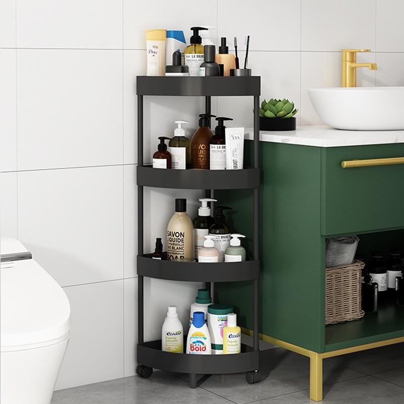 Kệ Nhà Tắm Đa Năng 3 Tầng 4 Tầng Khung Kim Loại Chịu Lực Chống Gỉ, Kệ Tam Giác Góc Tường Để Đồ Nhiều Tầng Có Bánh Xe