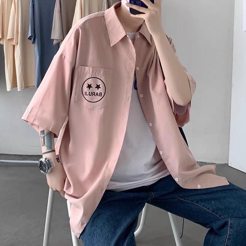 Áo khoác áo sơ mi tay lỡ Ulzzang Kaki unisex form rộng oversize