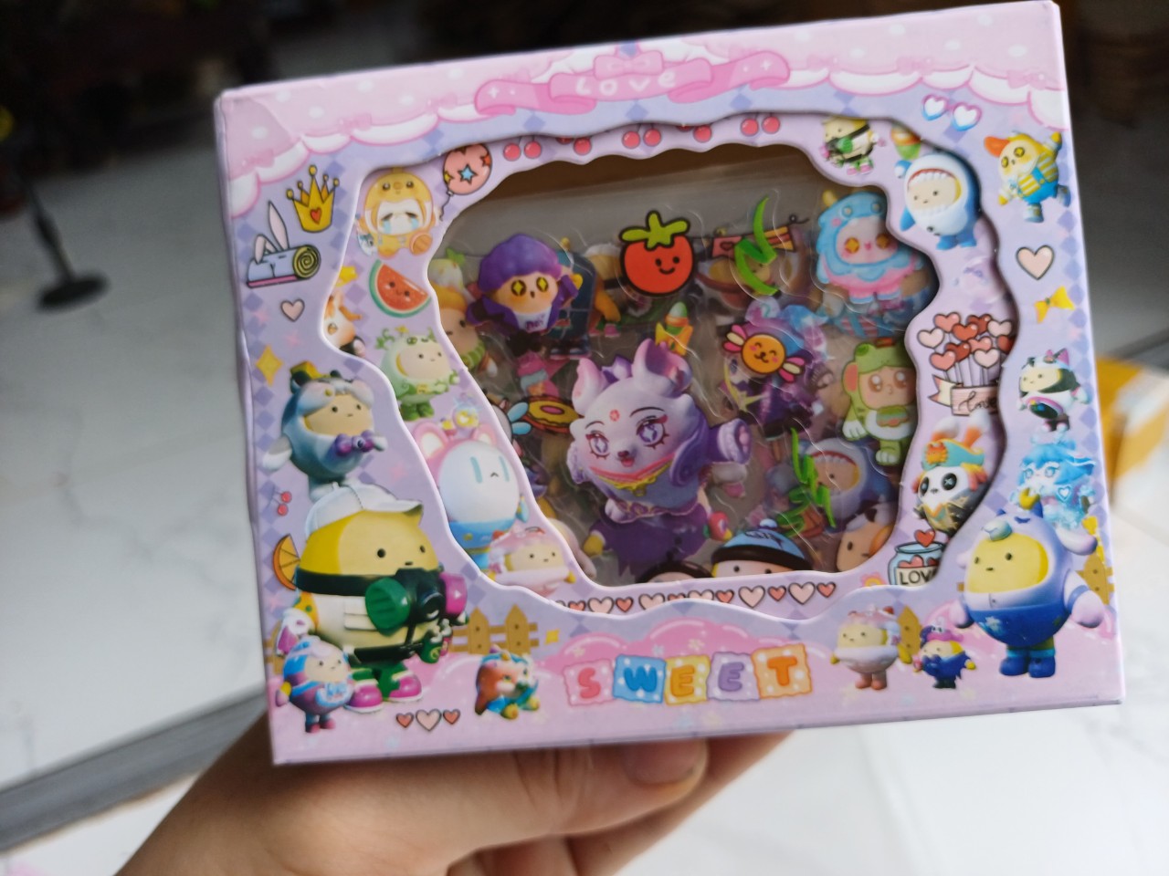 Đồ chơi hình dán sticker dễ thương kitty, gấu dẫu thỏ