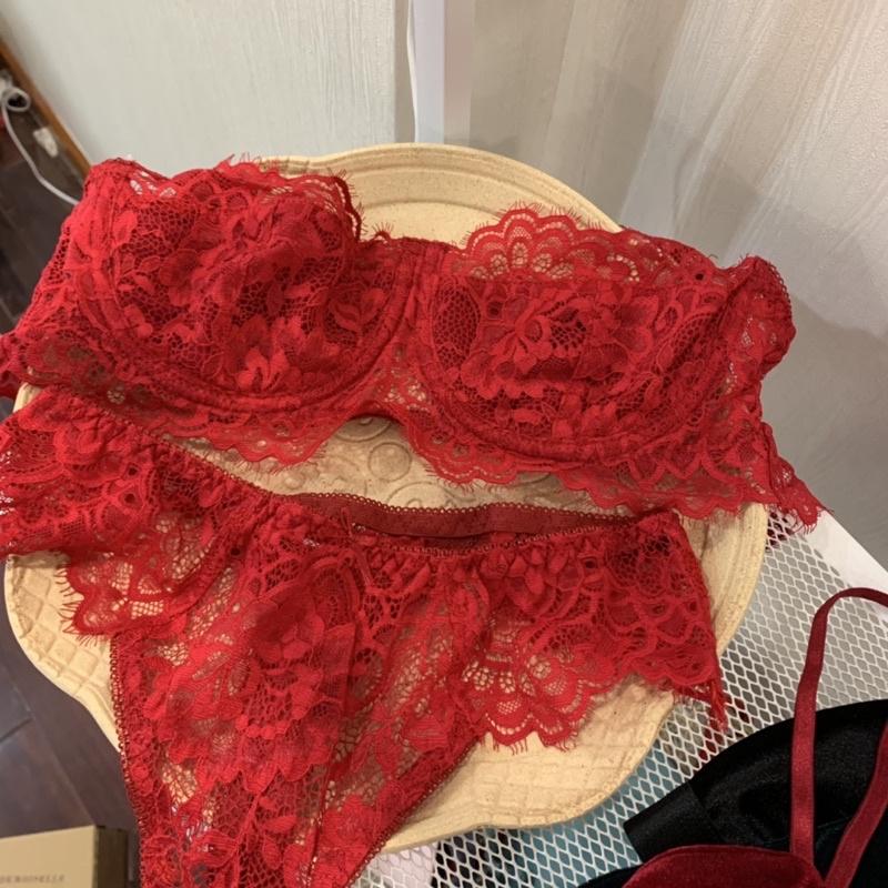 LUCY LACE SET - Set ren gọng cup ngang + quần thong