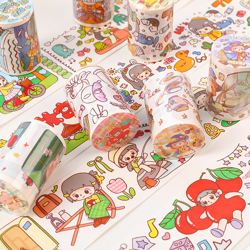 Một cuộn lẻ Washi sticker trang trí size lớn 2 mét