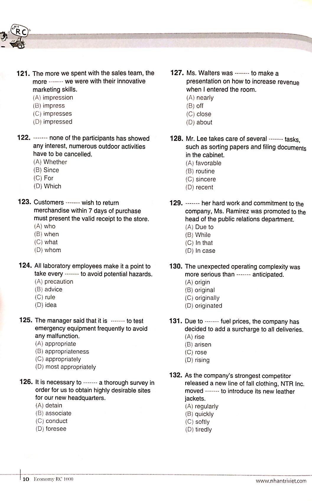 Sách Economy TOEIC RC1000 Volume 1