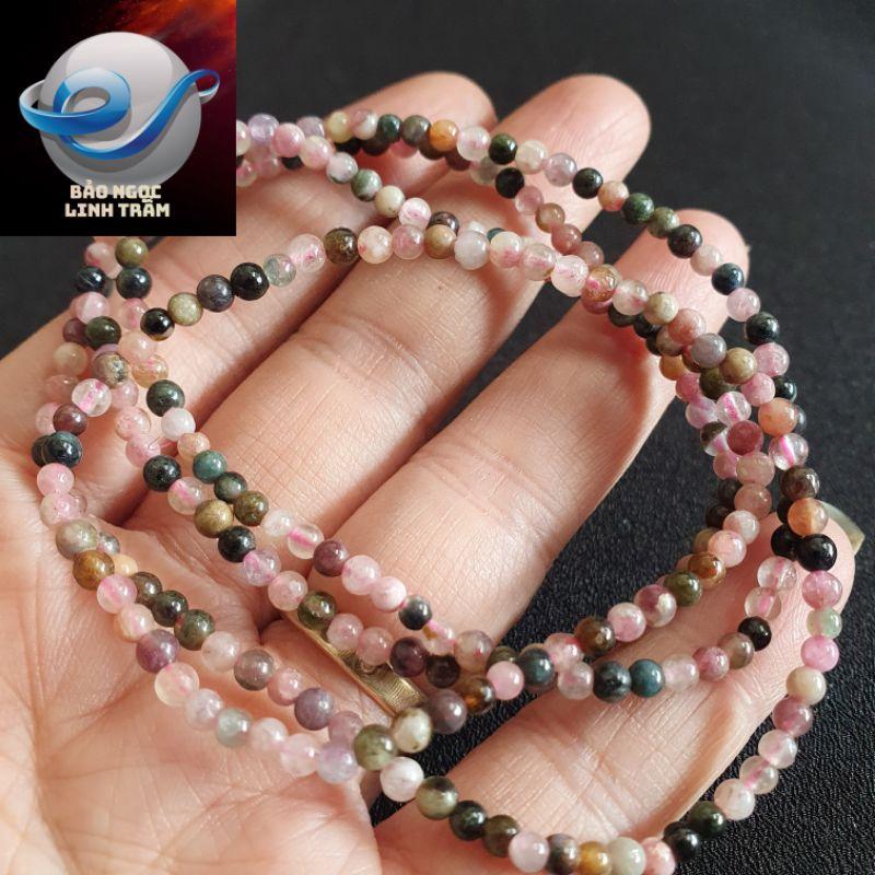 Vòng tay đá tourmaline tự nhiên quấn 3 vòng. BẢO NGỌC LINH TRẦM
