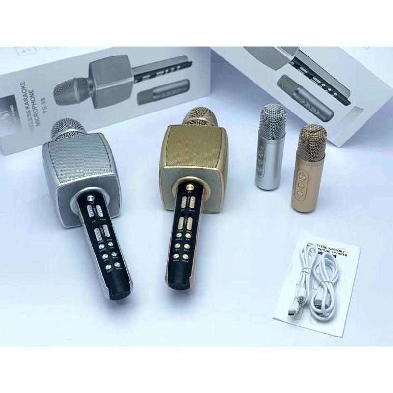 Combo 2 Micro Karaoke Bluetooth YS98 Song ca kèm loa không dây giả giọng nói -Kèm micro song ca - Bảo Hành 12 tháng