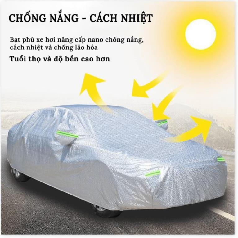 Bạt Phủ Ô Tô Áo Trùm Tráng Bạc 3 Lớp Chống Nóng Che Mưa Chống Cháy