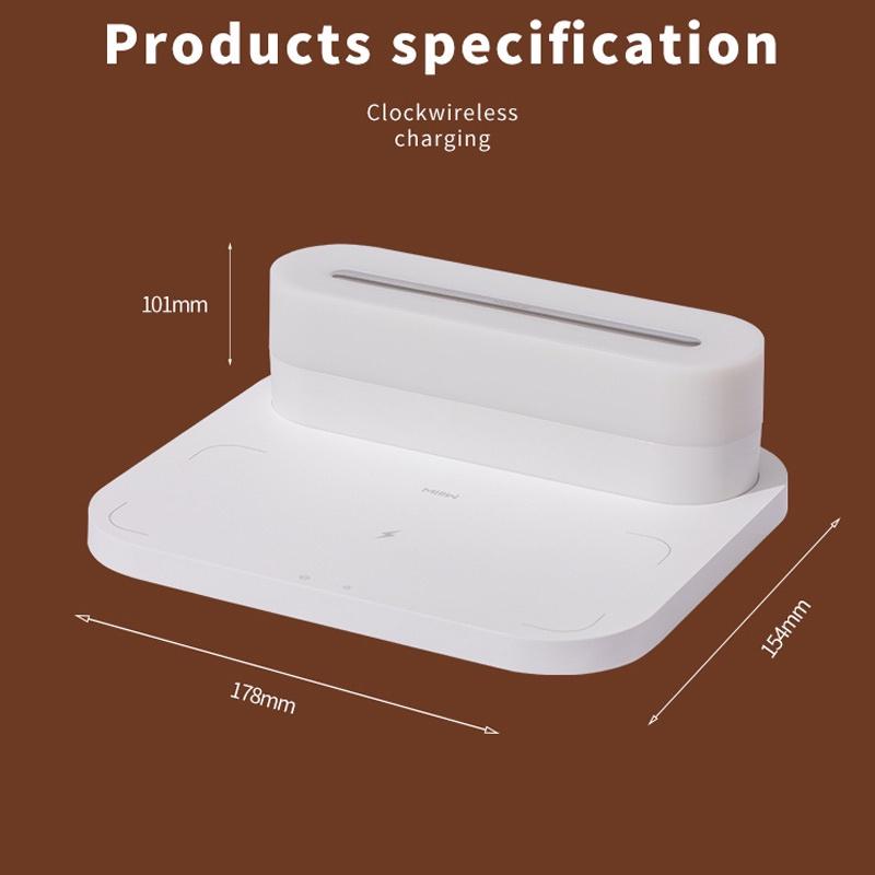 Đồng Hồ Báo Thức Điện Tử Tráng Gương Đa Năng Kèm Sạc Không Dây Tiện Dụng