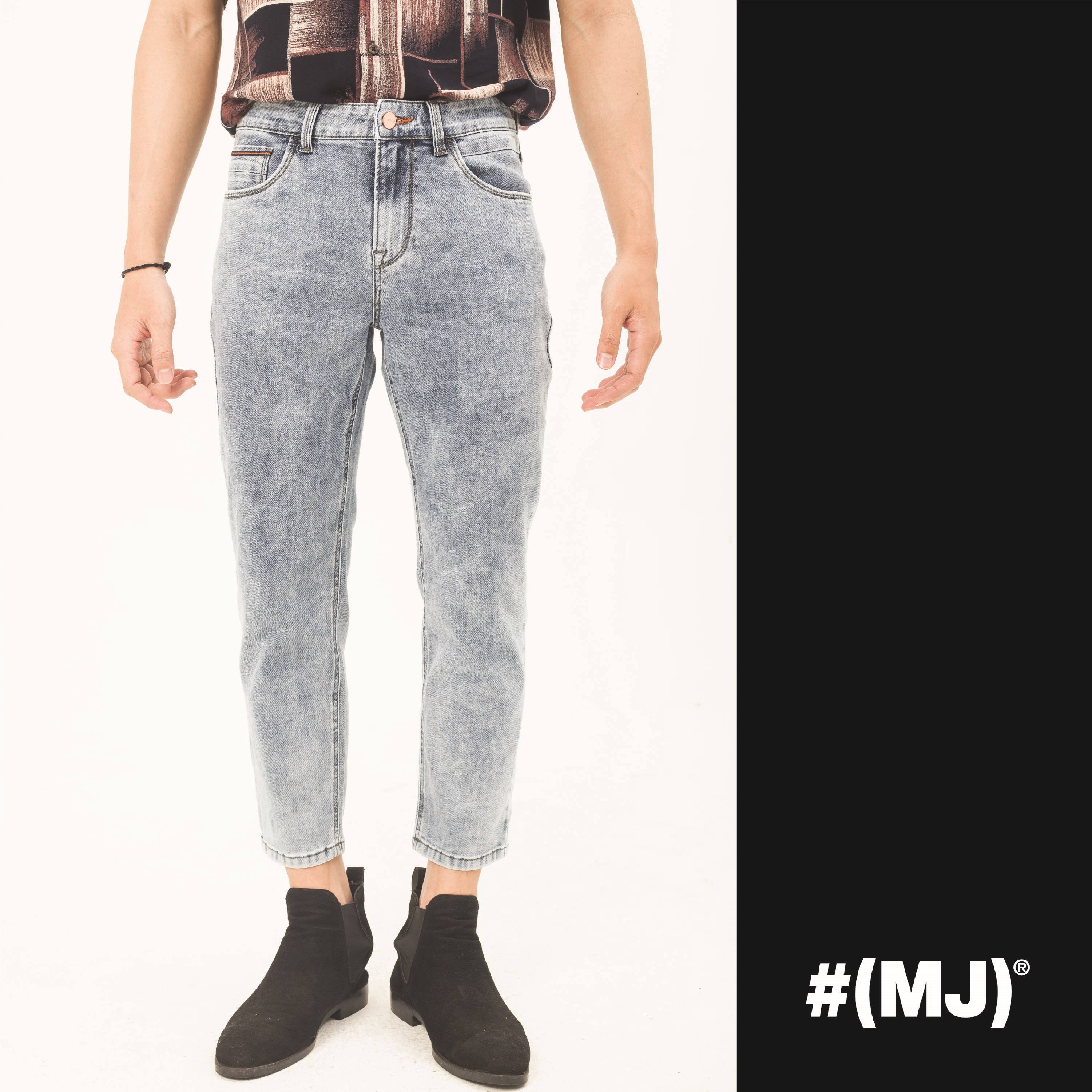 Quần jeans nam lửng thời trang ống đứng MESSI MJB0108