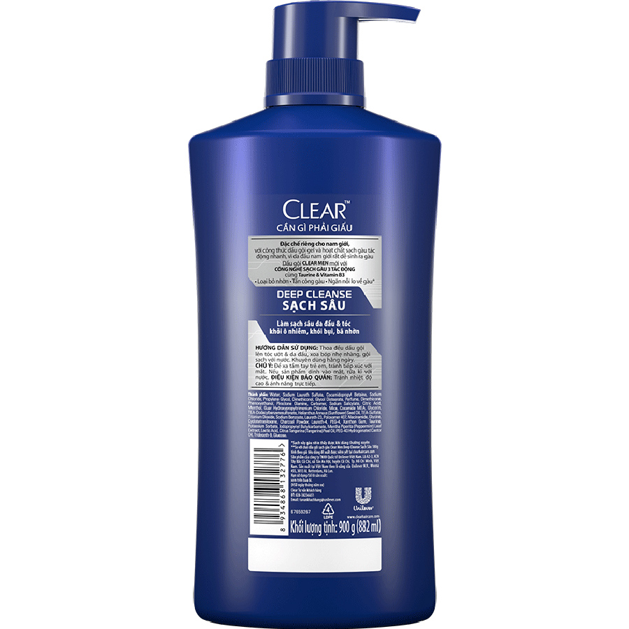 Combo 02 Dầu Gội Clear Men Trị Gàu Và Ngăn Gàu(900g)