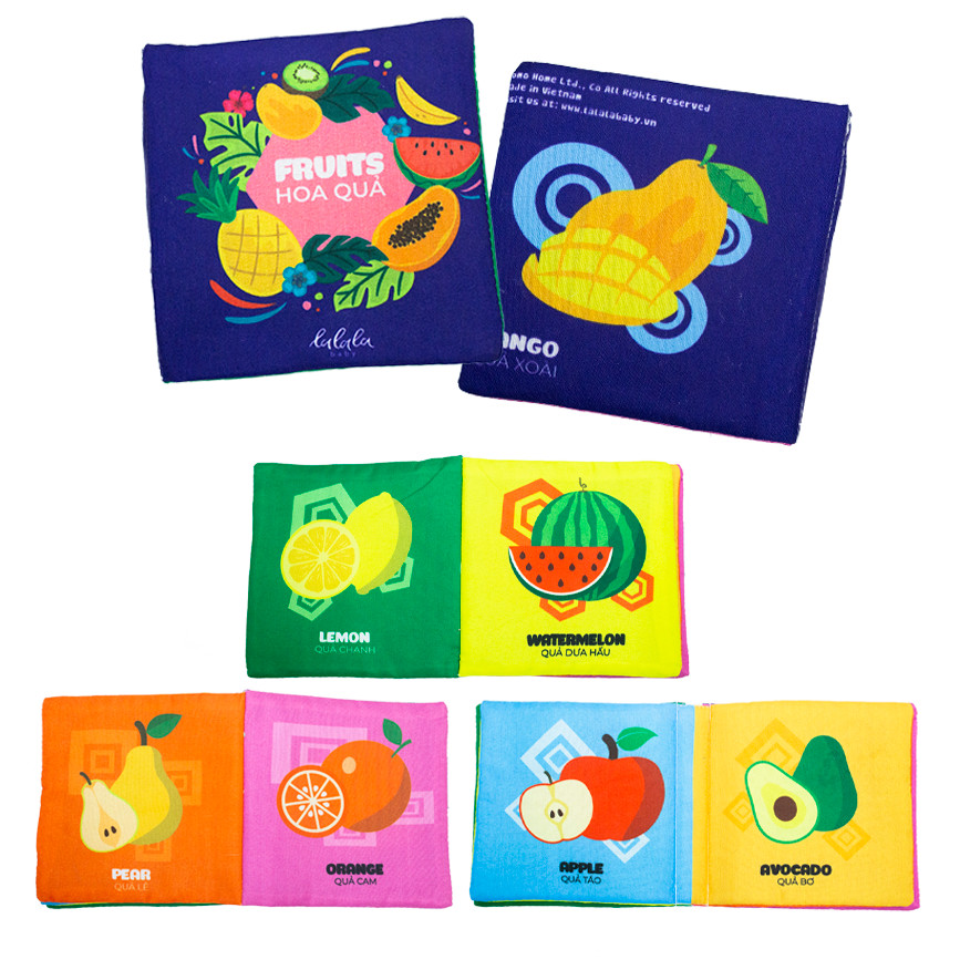 Bộ 4 sách vải song ngữ- Phát triển của Lalala Baby