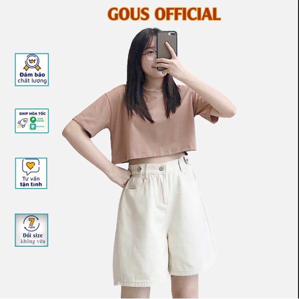 Quần Short Jean Trơn Cạp Cao Lên Dáng Cực Xinh Quần Đùi Nữ Ống Rộng Kèm Nút Cài Eo Dễ Phối Đồ Simby 2727