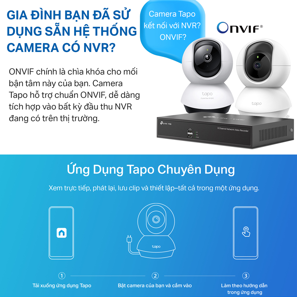 Camera Wifi TP-Link Tapo C220 Độ Phân Giải 2K QHD Quay/Quét 360 Độ Giám Sát An Ninh - Hàng Chính Hãng