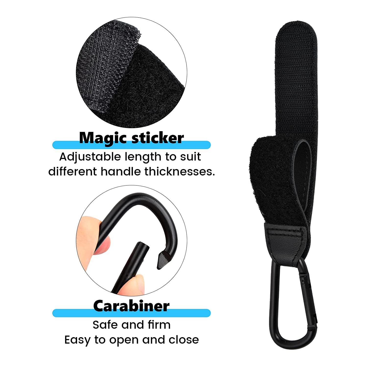 2 mảnh xe đẩy clip móc, móc xe đẩy bằng da cho xe đẩy túi pram cho túi tã cho túi mua sắm túi tã và túi xách