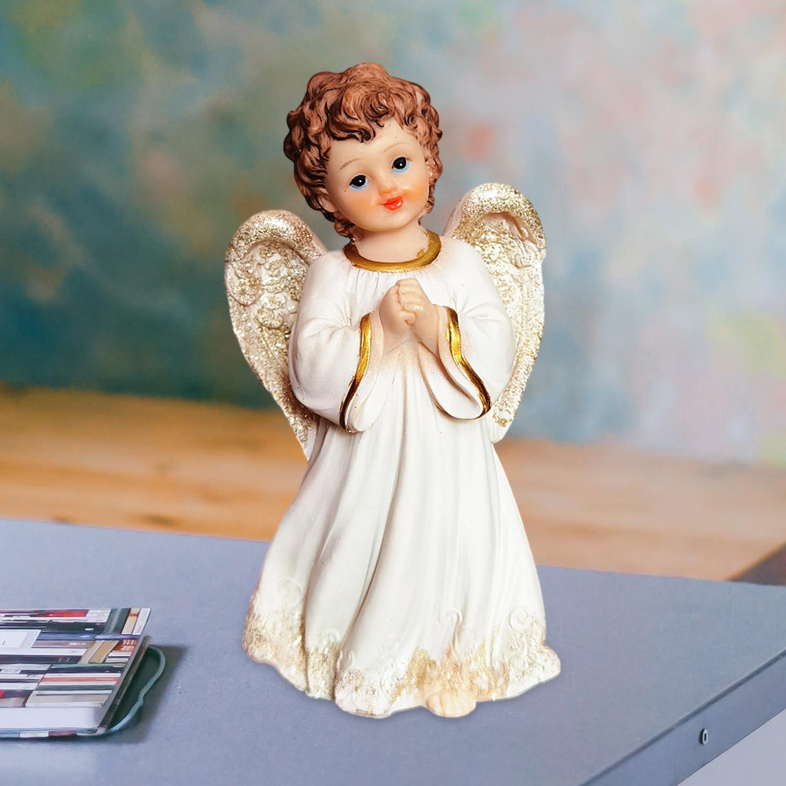 Standing Angel Memorial Resin Figurine Ornament Desk Angel Statue Decoration