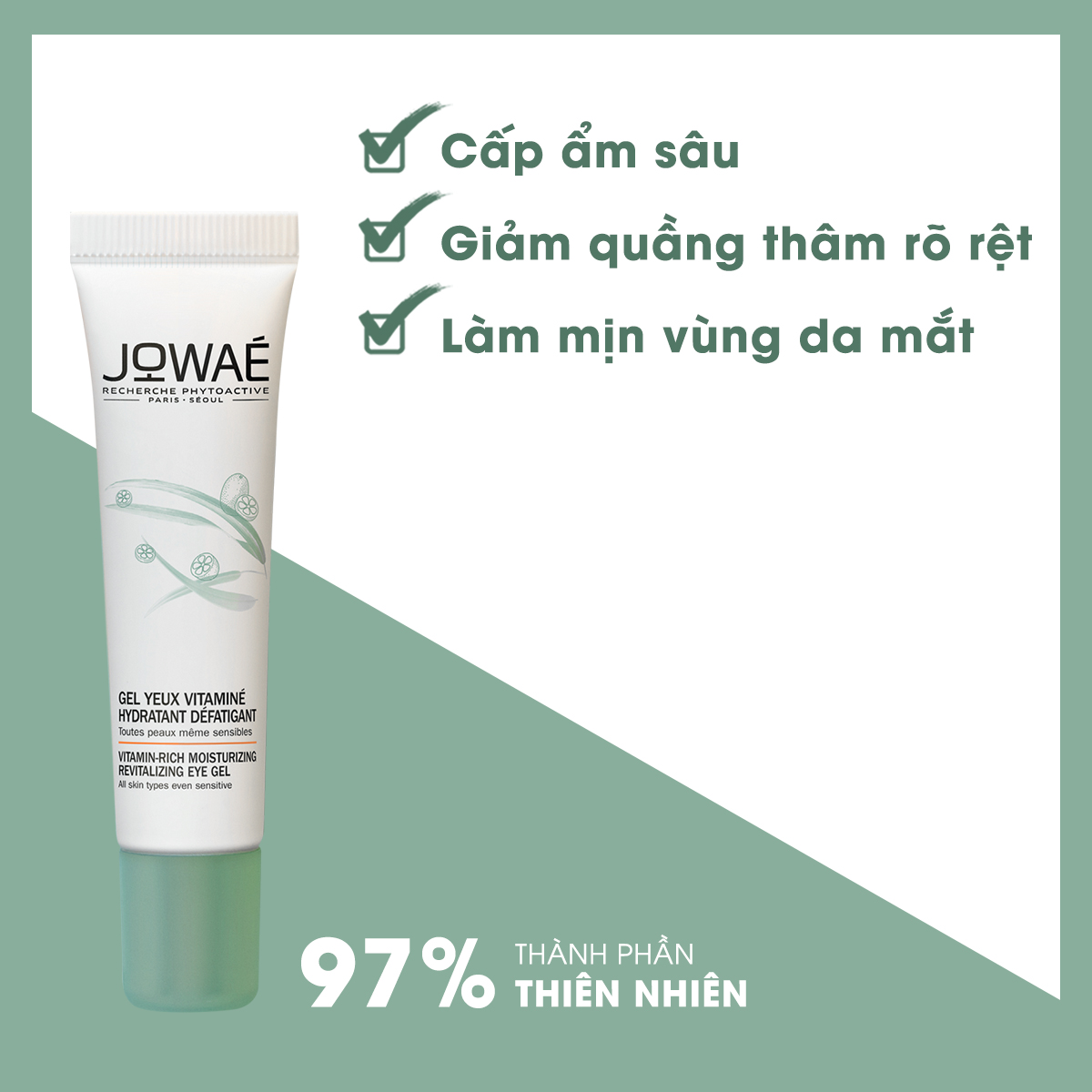 Tinh chhất Jowae giảm bọng mắt và quầng thâm - gel dưỡng mắt chống thâm mắt Jowae 15ml mỹ phẩm thiên nhiên nhập khẩu từ Pháp