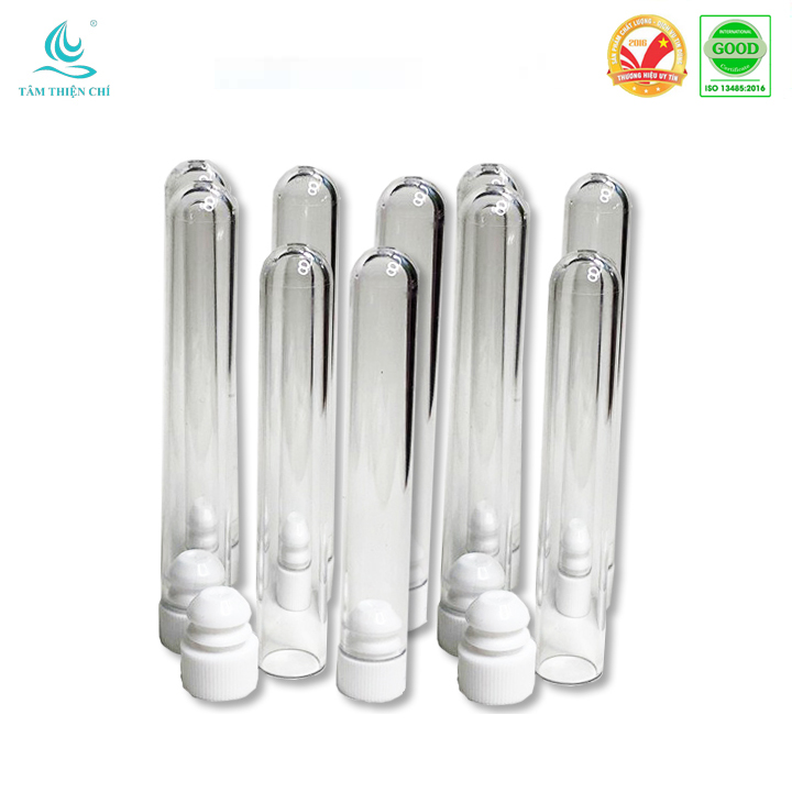 Ống nghiệm nhựa PS 5ml (12x75mm) có nắp không nhãn Bộ 100 ống HTM