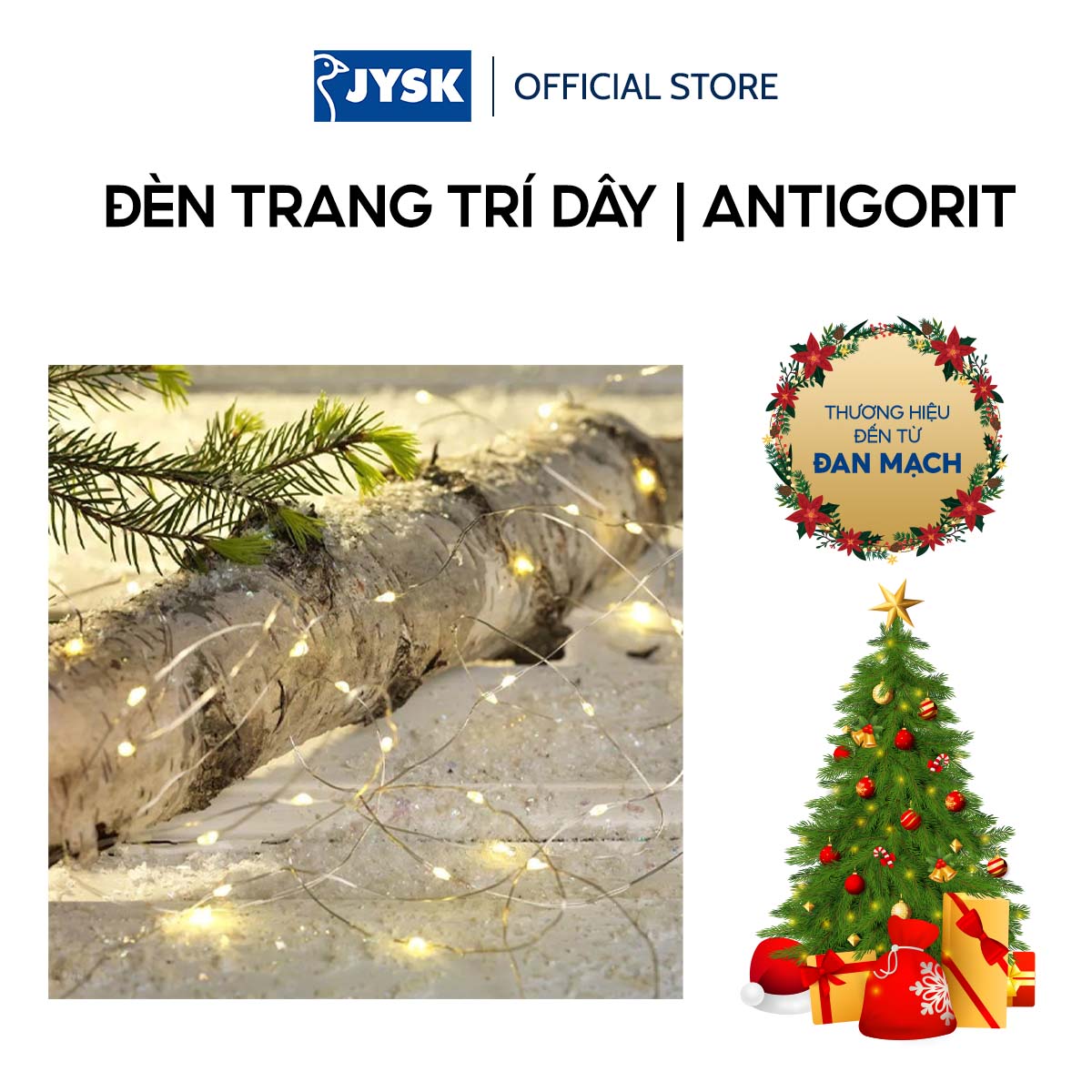 Đèn trang trí dây | JYSK Antigorit | kim loại/nhựa | màu bạc | 840cm | 80LED