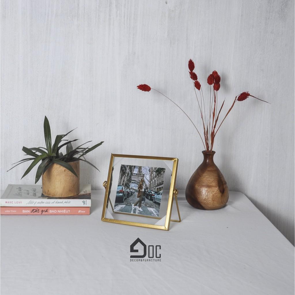 Khung ảnh để bàn hiện đại mặt kính viền kim loại cao cấp nhiều kích thước - Miễn phí in ảnh Góc decor