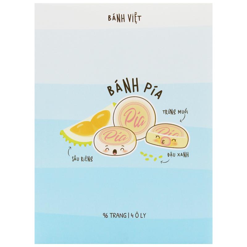 Combo 10 Tập Học Sinh Bánh Việt - Miền Nam - 4 Ô Ly - 96 Trang 80gsm - The Sun 04 - Bánh Pía - Tặng Nhãn Vở Kèm Sticker