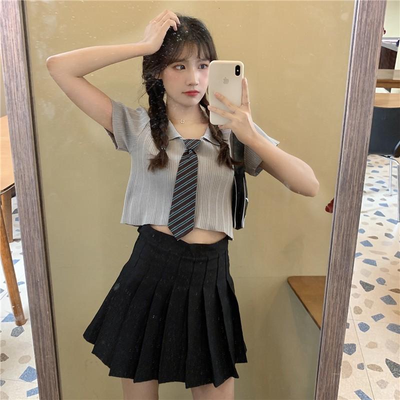 Áo croptop kiểu ngắn tay Hàn Quốc C04 - Maoshop