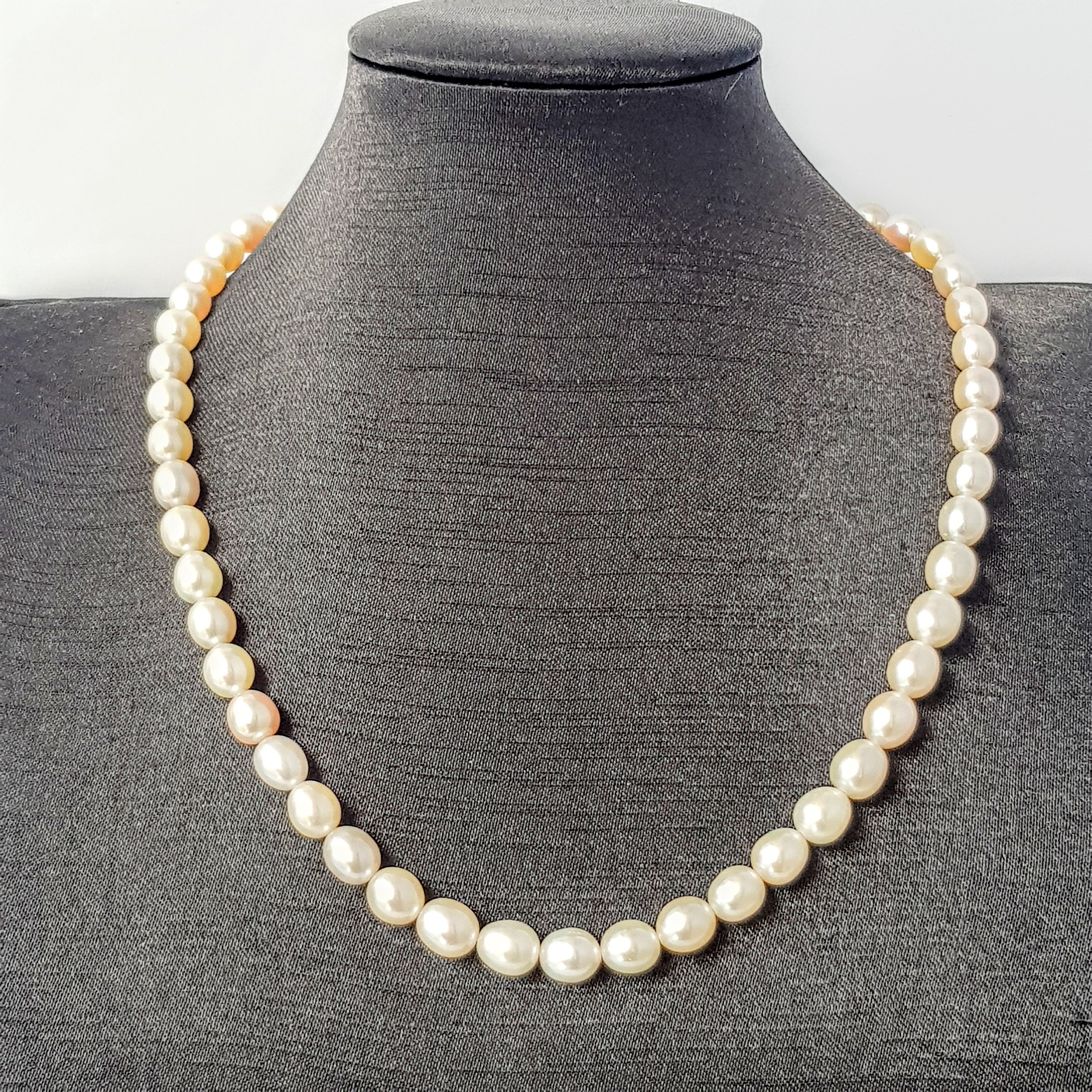 Vòng Cổ Ngọc Trai Nước Ngọt Thiên Nhiên Cao Cấp - Chuỗi Đơn Xoài - Trang Sức Cô Tấm - PEARL MANGO - Trắng Hồng - CTJ0203