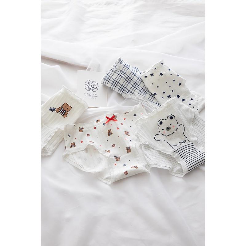 Quần Lót Nữ Cotton Hình Gấu-Sao Thời Trang Ngang Eo . Hàng Loại Đẹp.