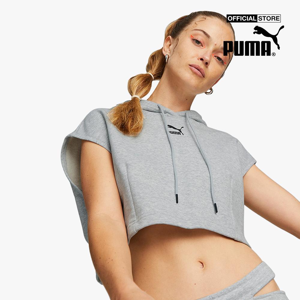 PUMA - Áo hoodie nữ sát nách Dare To Hooded Cropped Vest 535624