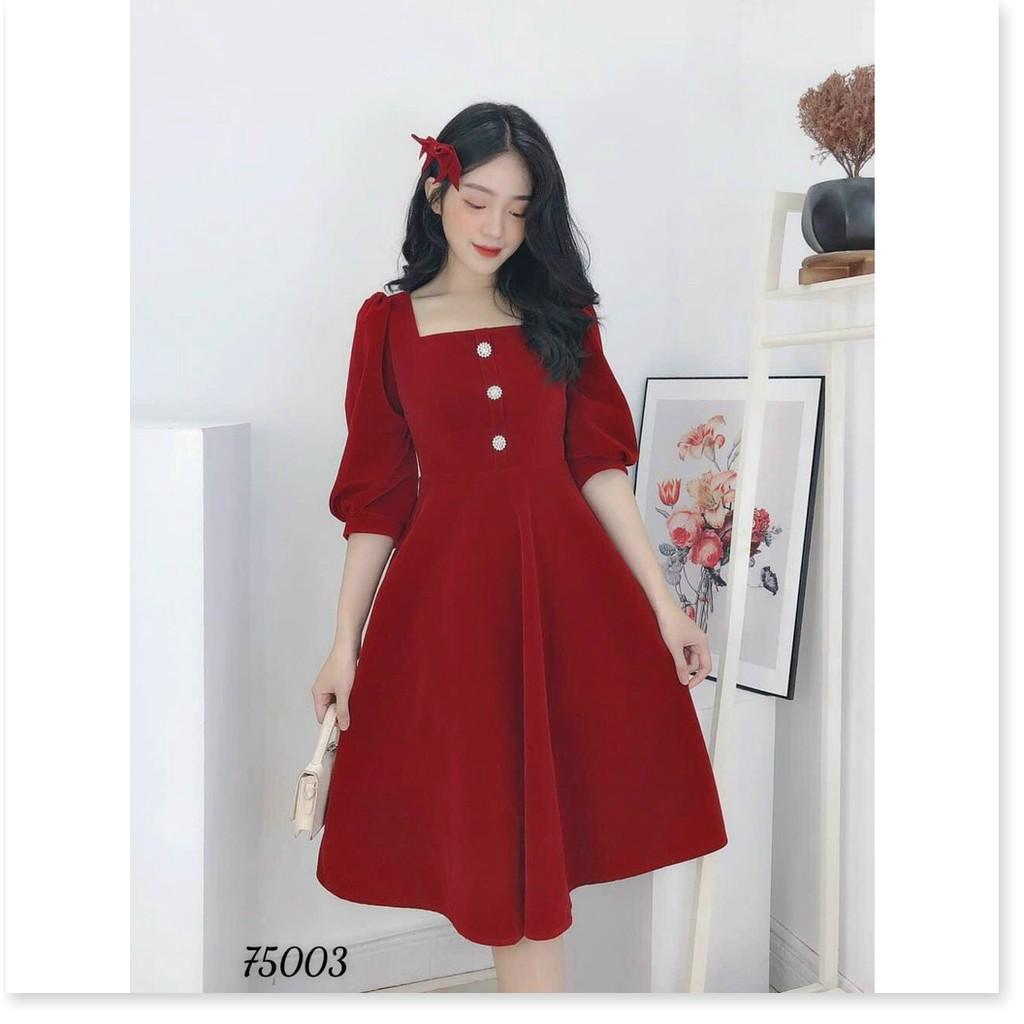 ĐẦM FORD DÁNG XÒE QUA GỐI,HỌA TIẾT TRƠN NHƯNG KHÔNG KẾM PHẦN SANG TRỌNG KHÁNH AN FASHION