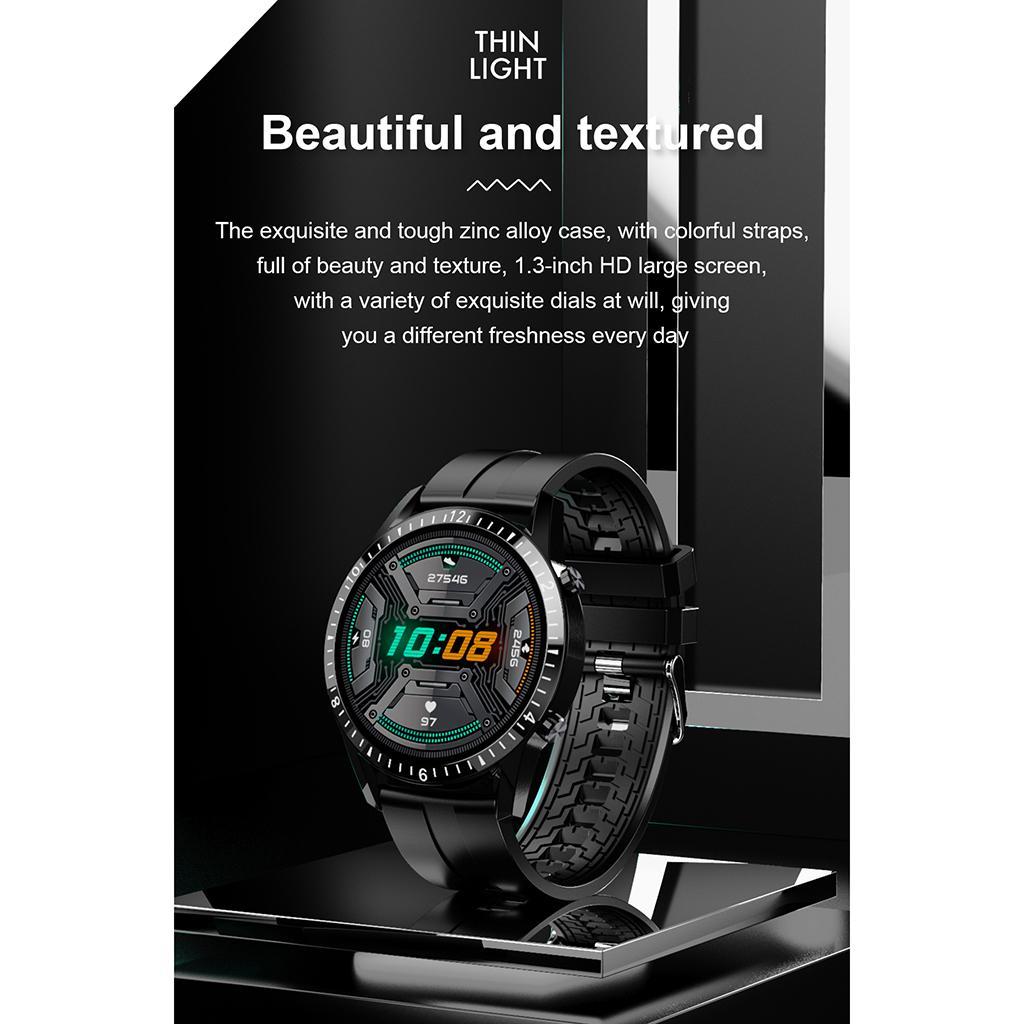 New i9 Smart Watch Heart Rate Blood Oxygen Monitor Black Silicone Band