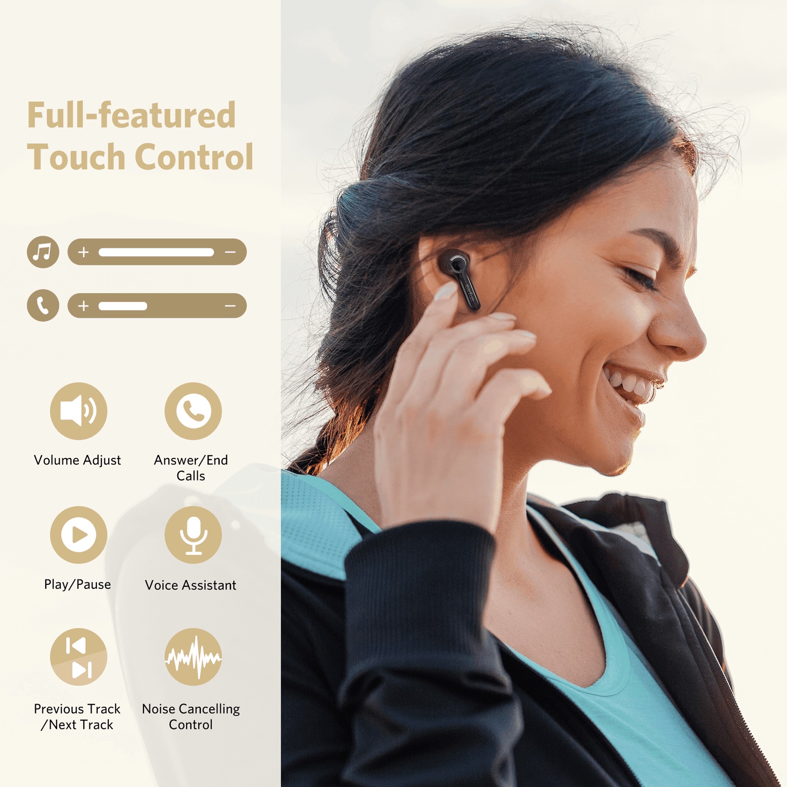 Tai nghe True Wireless Earfun Air Pro 2 - Chống ồn chủ động QuietSmart 2.0 40db, Xuyên âm, Bluetooth 5.2, sạc Type-C, Pin 34 giờ, Chống nước IPX5, Sạc không dây Qi - Hàng chính hãng