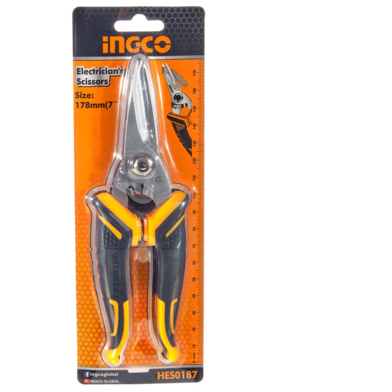 Kéo thợ điện 178mm ingco HES0187