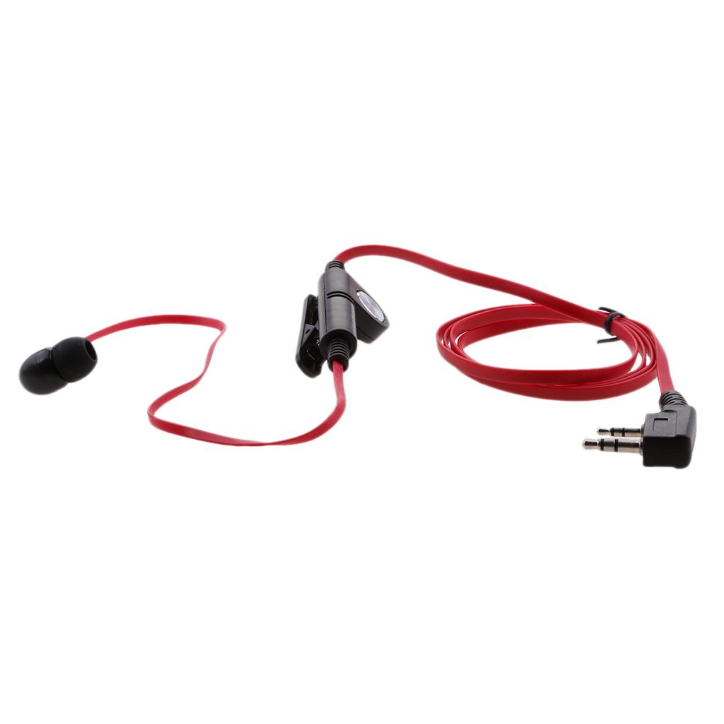 In-ear Earpiece Mic Flat Cable Earphone for Radio