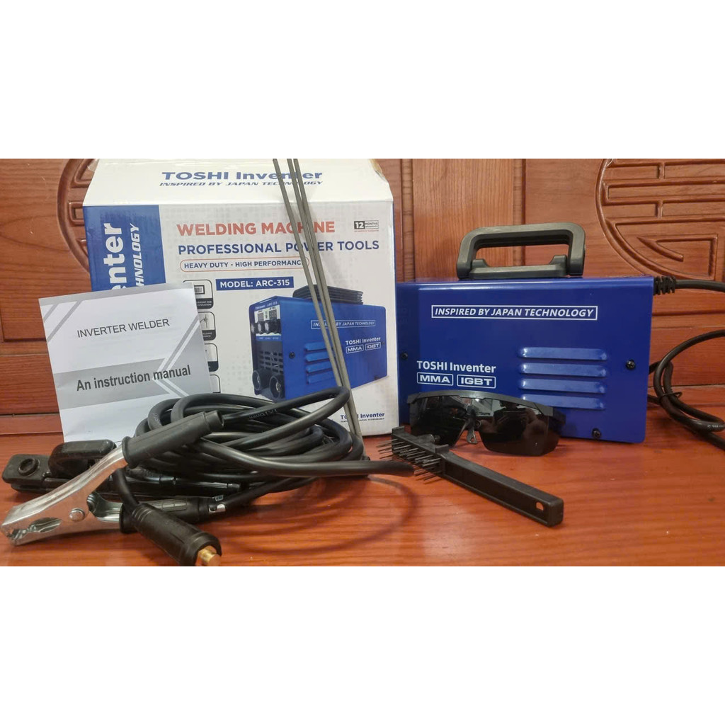Máy hàn mini ARC - 315 6 tụ. Máy hàn gia đình, hàn que 1.6-3.2. TẶNG bộ dây hàn+ kẹp mát+ gõ xỉ+kính hàn+ que hàn