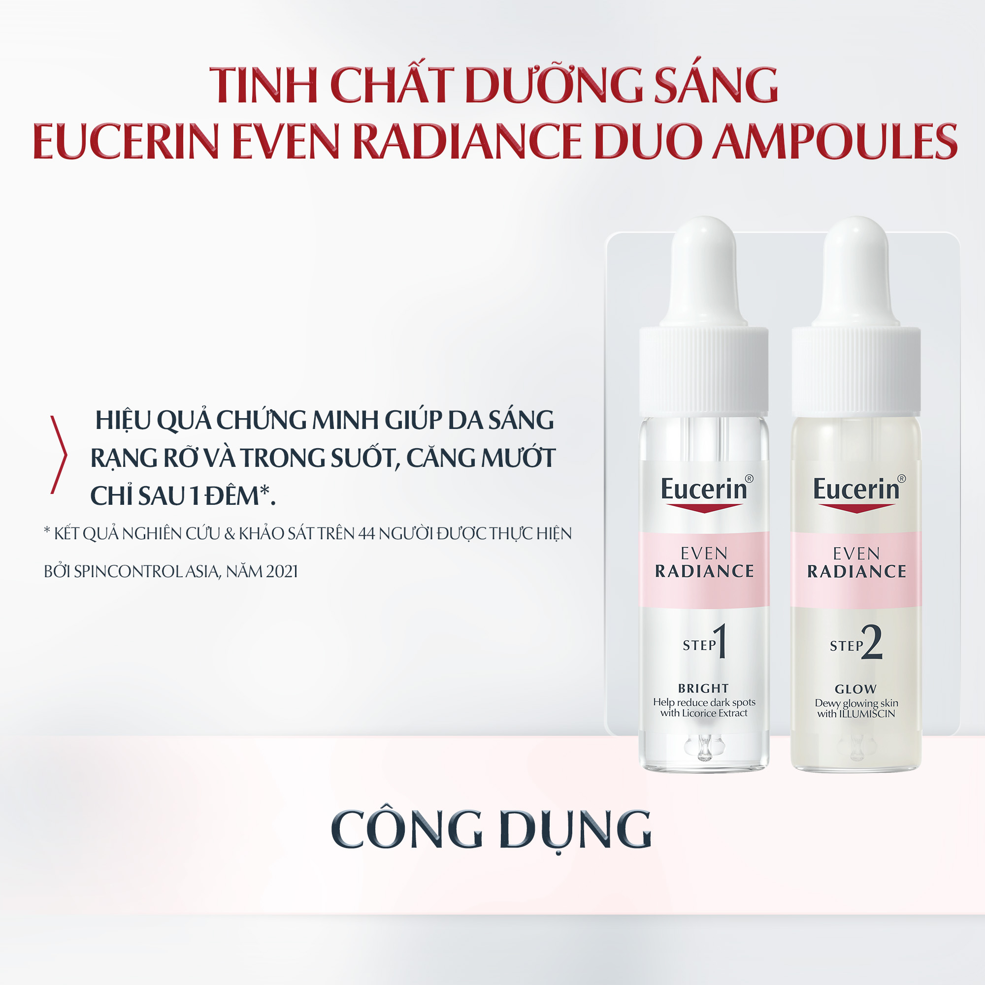 [Tặng Bọt rửa mặt 519K] Tinh chất dưỡng sáng 2 ống Eucerin Duo Ampoules (2x15ml)