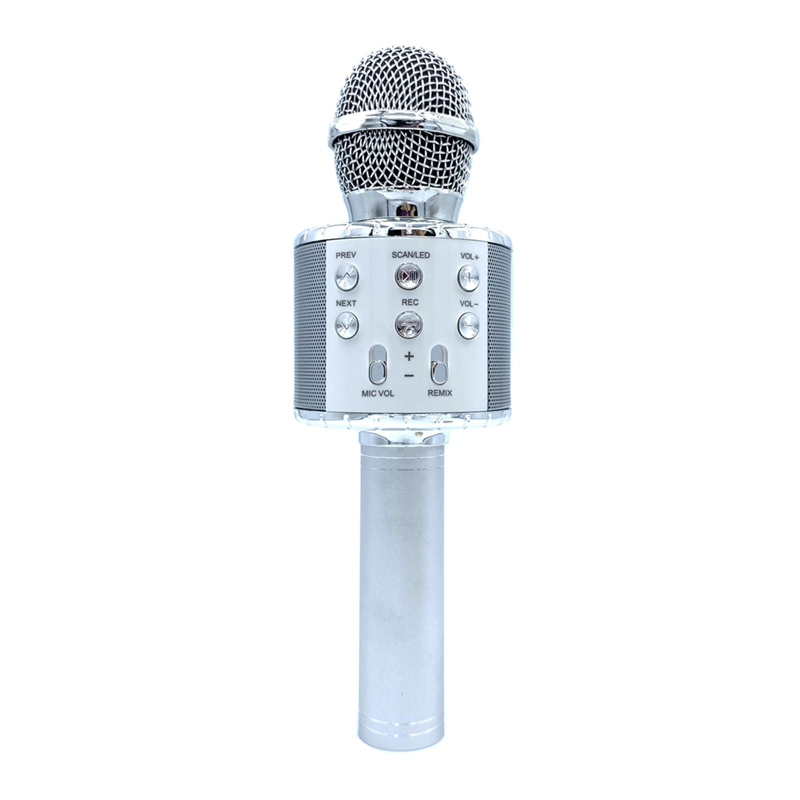 Micro Không Dây Ws858L Để Ghi Âm Hát Với Đèn Led Đầy Màu Sắc