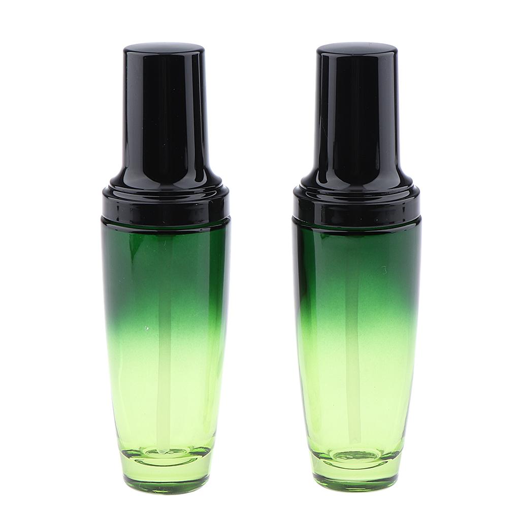 Empty Portable Glass Cosmetic Cream Lotion Pump Bottle Container Cosmetic Make up Dispenser With Pump Head,Pack 2