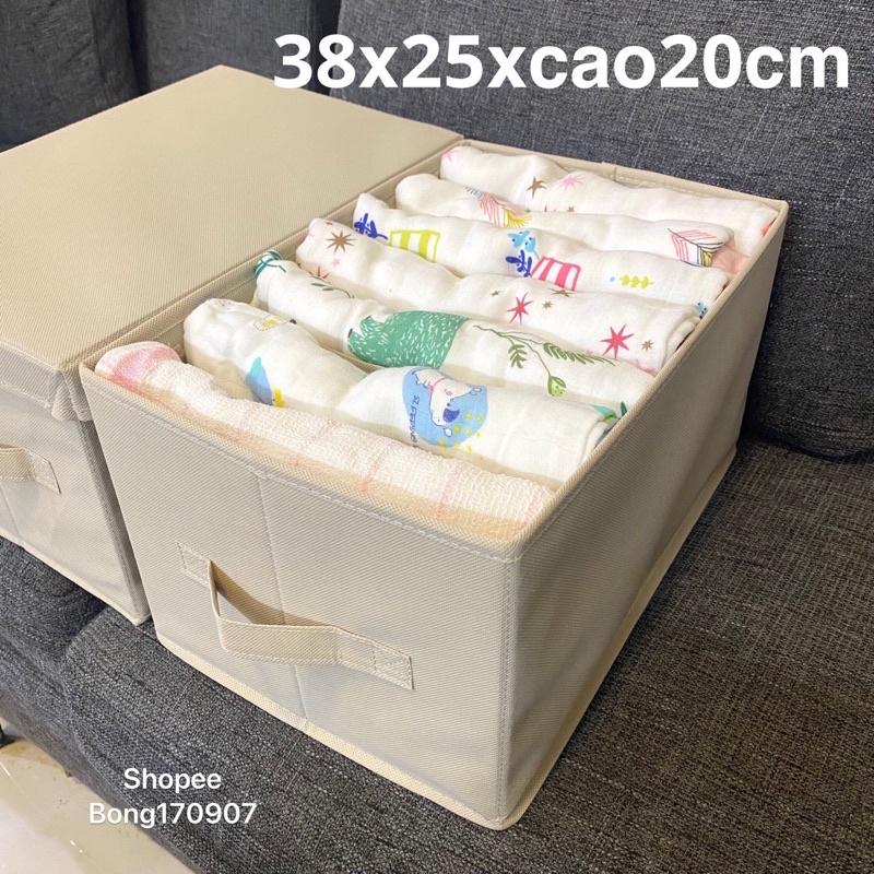 Hộp Đựng Quần Áo Chia Ngăn Tiện ích 38x25xcao20cm Phong Cách Nhật Bản
